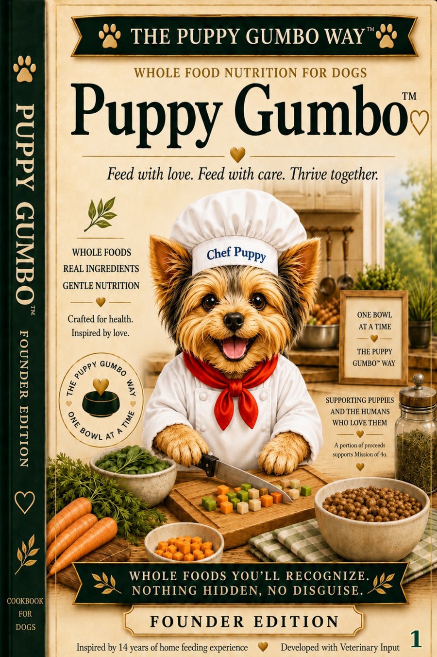Cover of the Puppy Gumbo Starter Bowl Founder Edition cookbook