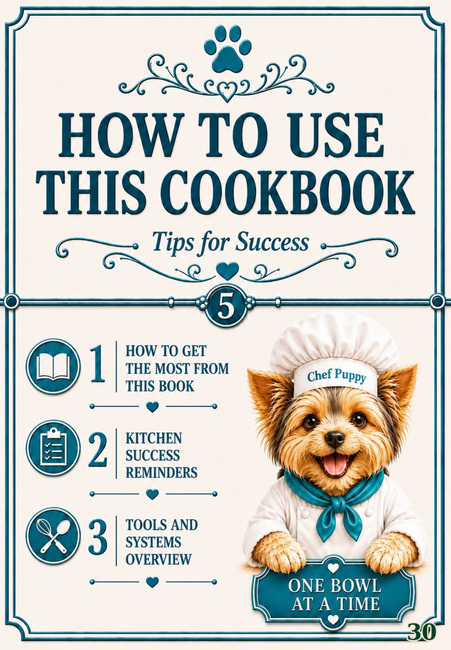Cookbook preview page 30: How to Use This Cookbook Divider