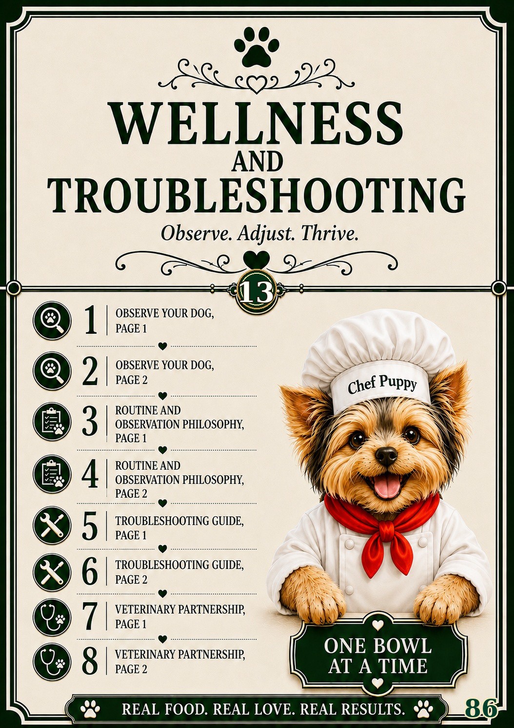 Cookbook preview page 86: 13. Wellness and Troubleshooting Divider