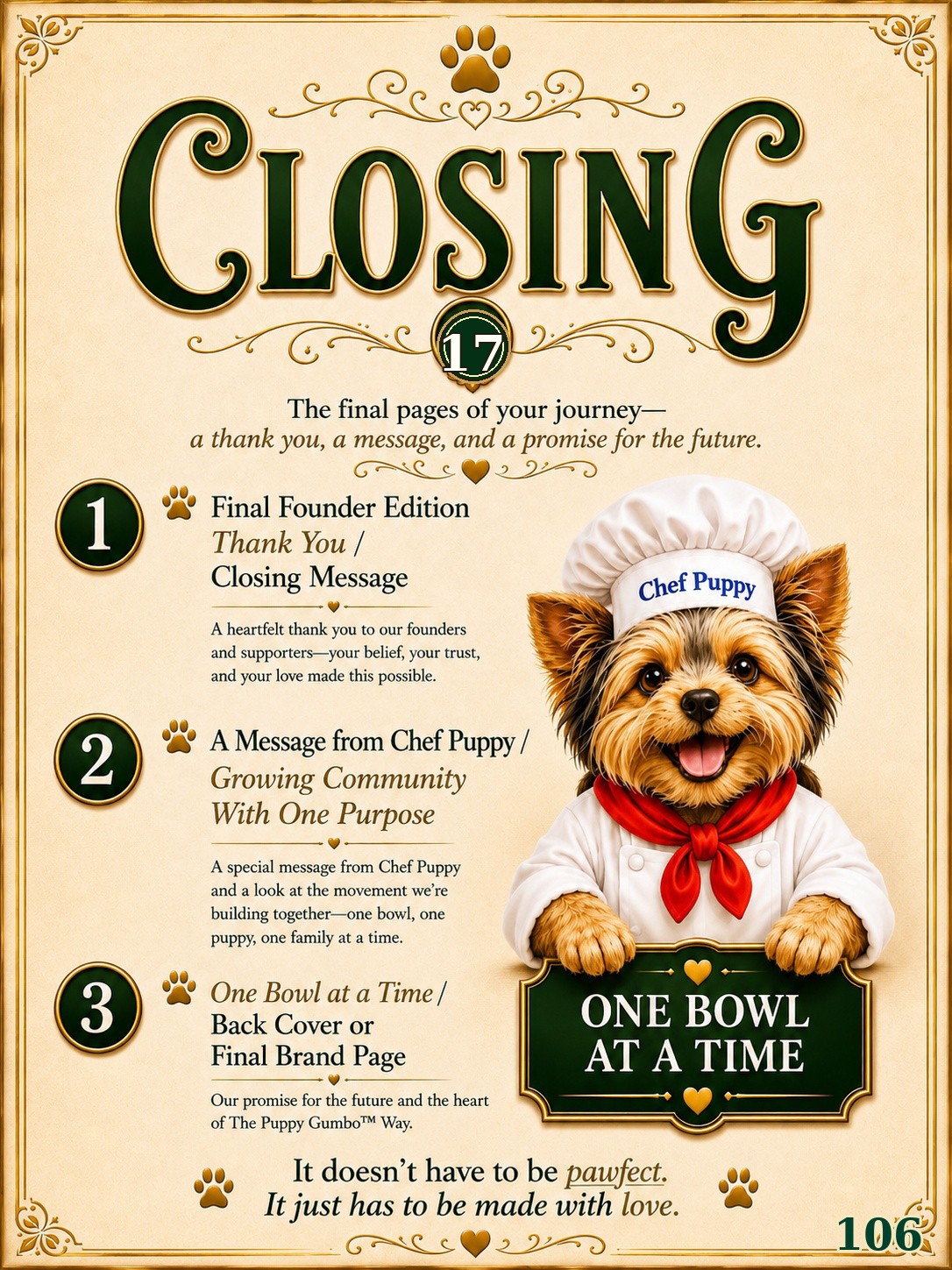 Cookbook preview page 106: 17. Closing Divider