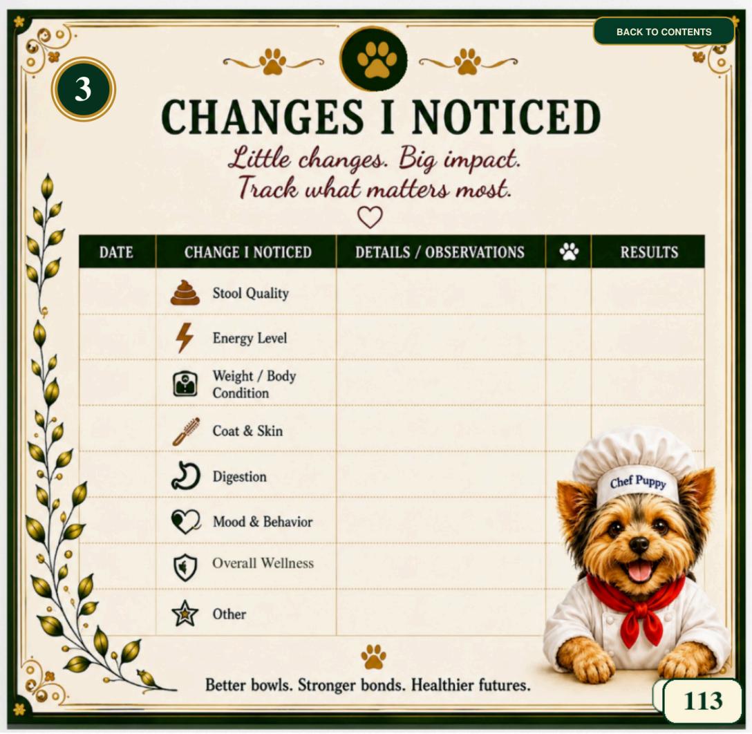Cookbook preview page 113: Changes I Noticed