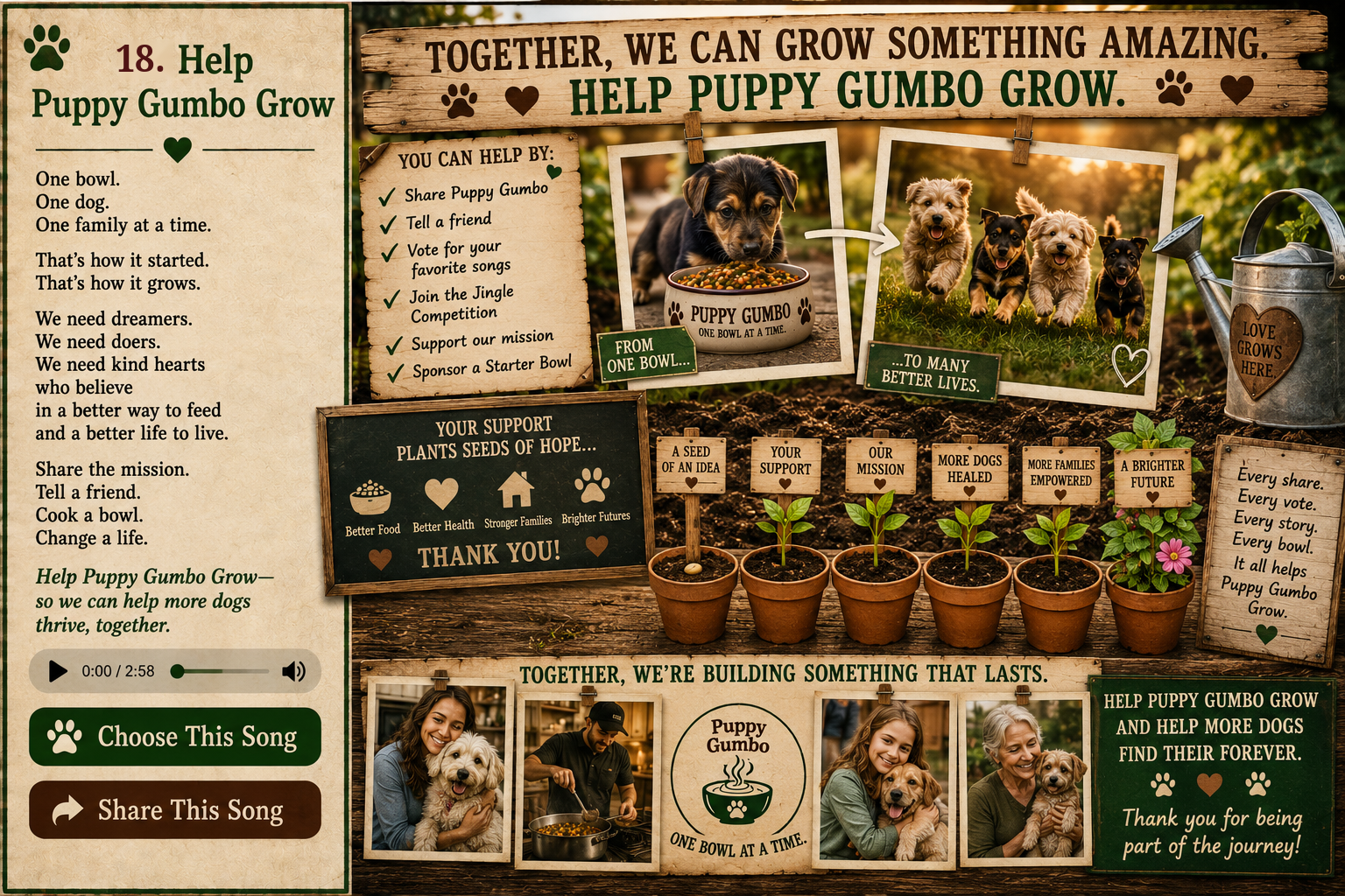 Approved Featured Song 18: Help Puppy Gumbo Grow