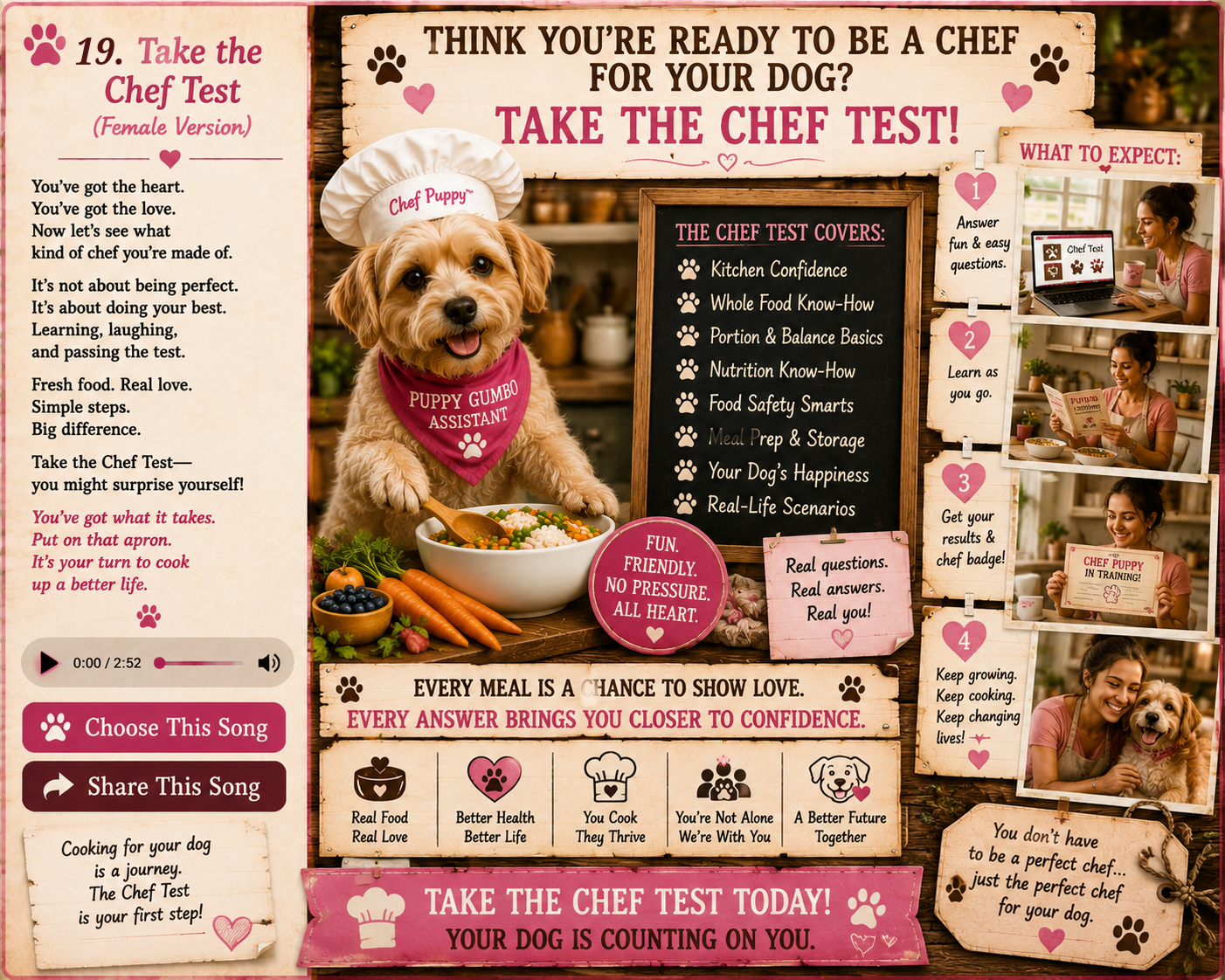 Approved Featured Song 19: Take the Chef Test — Female Version