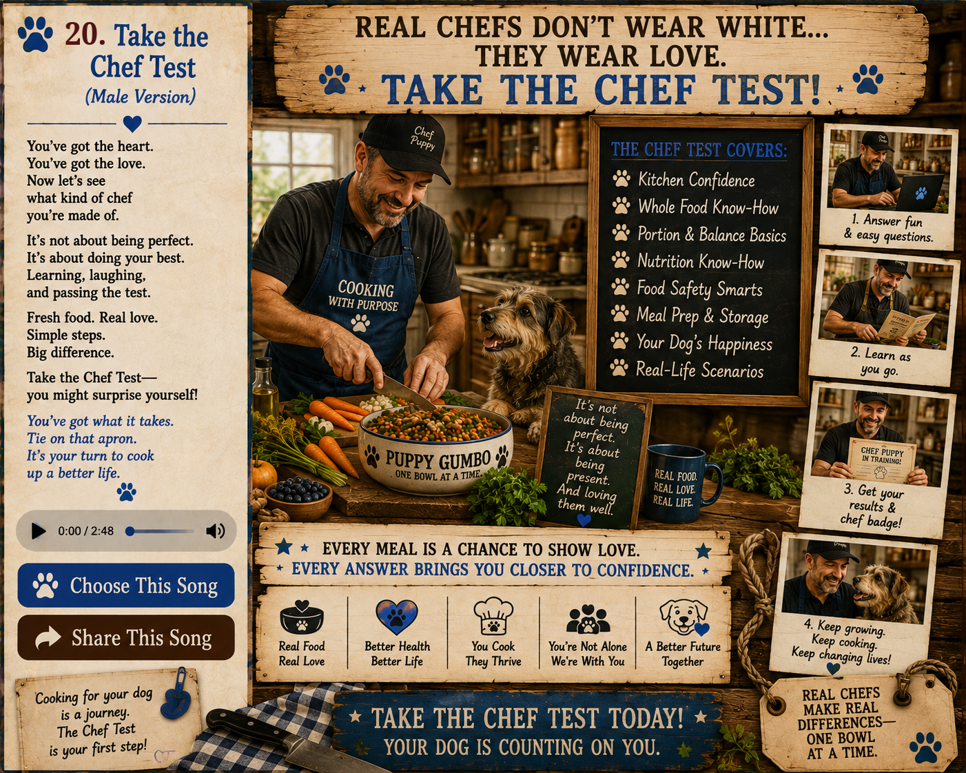 Approved Featured Song 20: Take the Chef Test — Male Version