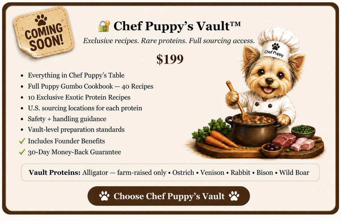 Chef Puppy’s Vault purchase preview — Coming Soon